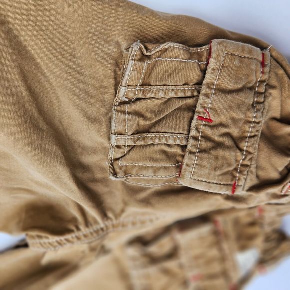 Baby Gap Boy's 6-12m Outfit White Top Khaki Brown Cargo Pants Safari 2 Piece Set - Picture 5 of 13